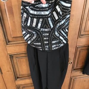 Parker  beaded strapless jumpsuit